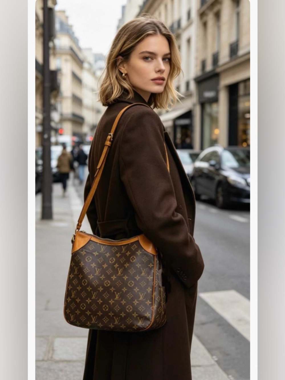 LOUIS VUITTON Odeon PM Shoulder crossbody‎ Bag Monogram leather Brown